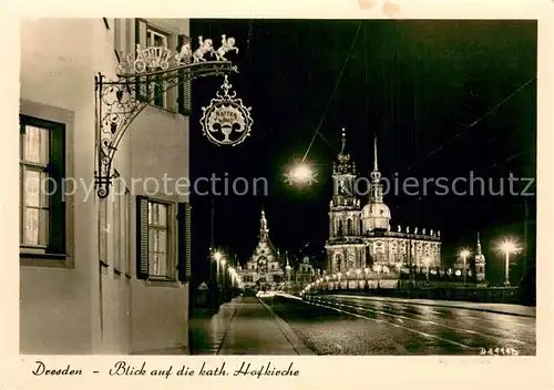 Dresden Blick auf die kath Hofkirche vor 1945 Dresden