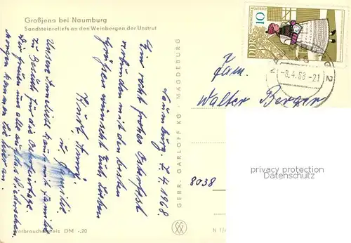 Grossjena Sandsteinreliefs an den Weinbergen der Unstrut Grossjena