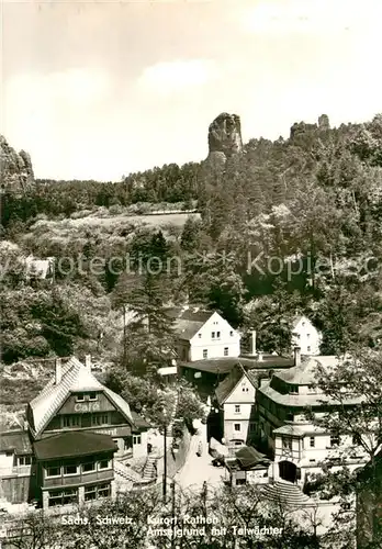 Rathen_Saechsische Schweiz Amselgrund mit Talwaechter Rathen Saechsische Schweiz