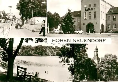 Hohen_Neuendorf Strassenpartie Rathaus Seepartie Kirchturm Hohen Neuendorf