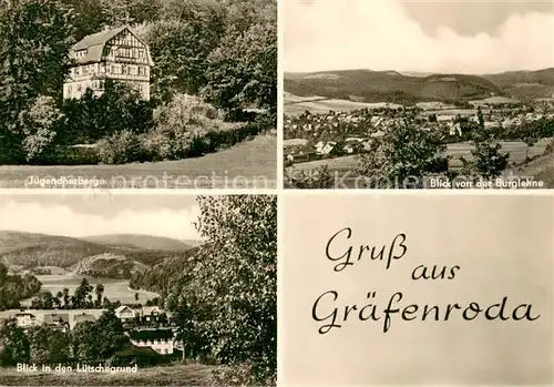 Graefenroda Jugendherberge Blick von der Burglehne Luetschegrund Graefenroda