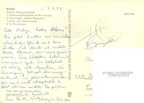 Markgrafenheide_Rostock Thaelmanngedenkstaette im Pionierlager Alexej Maressjew Faehre nach Warnemuende Pionierlager Markgrafenheide_Rostock