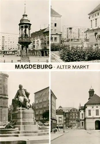 Magdeburg Magdeburger Reiter Suedseite vom Rathaus Otto von Guericke Denkmal Hauptwache Magdeburg