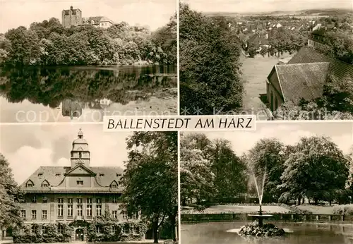Ballenstedt Panorama Teilansichten Jugendherberge Park Fontaene Ballenstedt