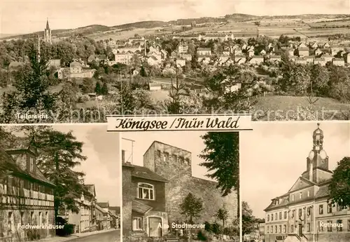 Koenigsee_Thueringen Panorama Fachwerkhaeuser Stadtmauer Rathaus Koenigsee Thueringen