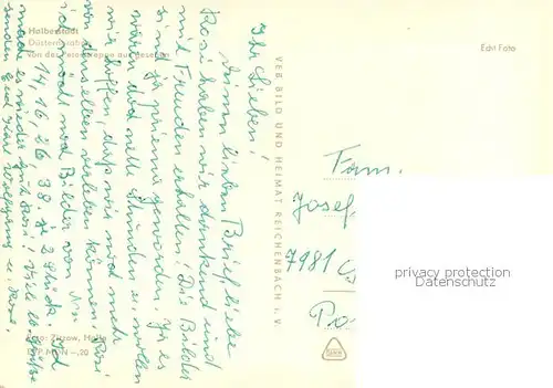 Halberstadt Duesterngraben mit Kirche Halberstadt