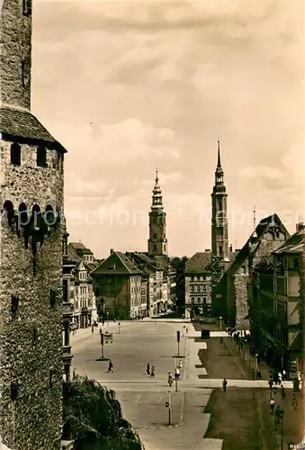 Goerlitz_Sachsen Leninplatz vom Kaisertrutz Dreifaltigkeitskirche und Rathaus Goerlitz Sachsen