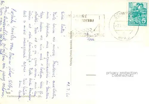 AK / Ansichtskarte Schwerin__Mecklenburg Staatstheater Schloss Staatl Museum Am Pfaffenteich mit Dom Bahnhof 