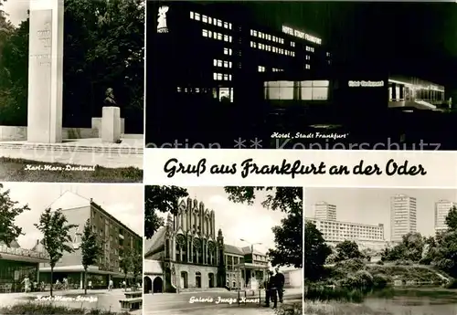 Frankfurt_Oder Karl Marx Denkmal Hotel Stadt Frankfurt Galerie Junge Kunst Hochhaeuser Frankfurt Oder