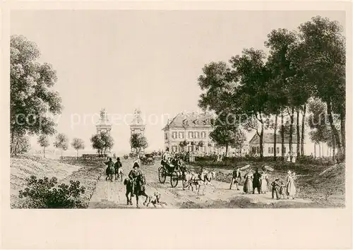 AK / Ansichtskarte Dresden Grosser Garten Die Picardie Torpfeiler am Ende der Hauptallee um 1845 Dresden