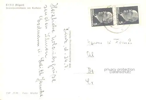 AK / Ansichtskarte Binz_Ruegen Strandpromenade am Kurhaus Binz_Ruegen