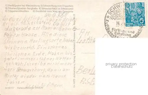 Schwarzburg_Thueringer_Wald Steilklippen Schwarzburg Trippstein Oberweissbacher Bergbahn Schweizerhaus Trippsteinhaeuschen Weg zur Fasanerie Schwarzburg_Thueringer