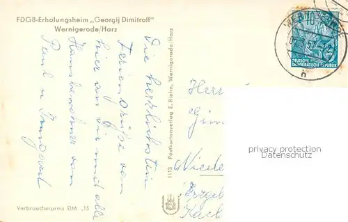 Wernigerode_Harz FDGB Erholungsheim Georgij Dimitroff Wernigerode Harz