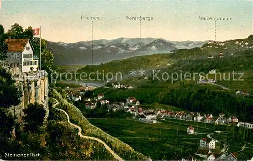 AK / Ansichtskarte Thal_Rheineck_SG Steinerner Tisch mit Vorarlberge und Walzenhausen Thal_Rheineck_SG