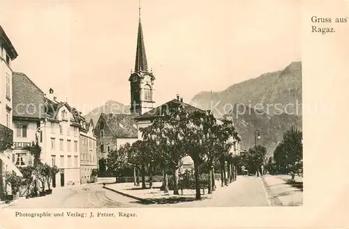 AK / Ansichtskarte Ragaz_Bad_SG Ortspartie mit Kirche 