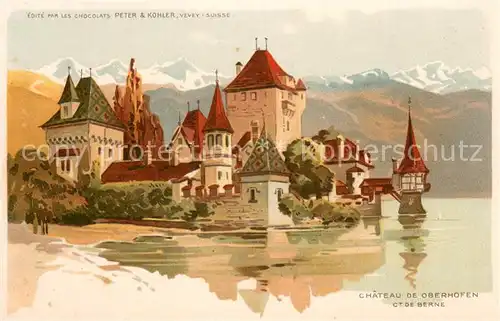AK / Ansichtskarte Bern_BE Chateau de Oberhofen Kuenstlerkarte Bern_BE