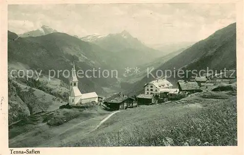 AK / Ansichtskarte Safien_Tenna_GR Panorama mit Kirche 