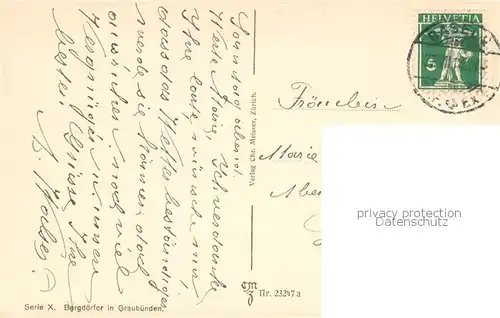 AK / Ansichtskarte Safien_Tenna_GR Panorama mit Kirche 