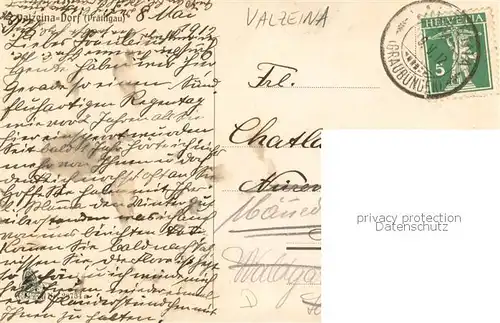 AK / Ansichtskarte Valzeina_GR Panorama mit Kirche 