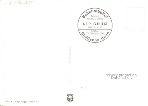 AK / Ansichtskarte Alp_Gruem Station Alp Gruem mit Paluegletscher Alp_Gruem