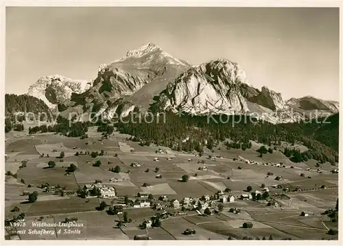 AK / Ansichtskarte Lisighaus_Wildhaus_SG mit Schafberg und Saentis 