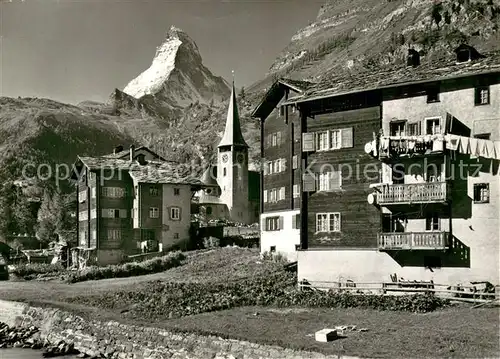 AK / Ansichtskarte Zermatt_VS mit Matterhorn Zermatt_VS