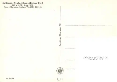 AK / Ansichtskarte Root_LU Restaurant Michaelskreuz Kleiner Rigi Root_LU