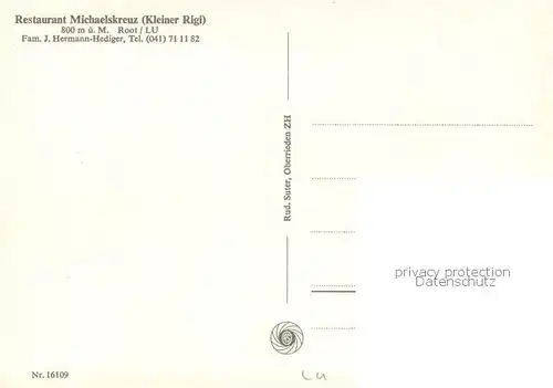 AK / Ansichtskarte Root_LU Restaurant Michaelskreuz Kleiner Rigi Root_LU