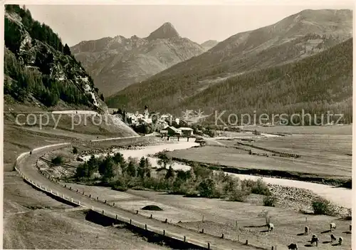AK / Ansichtskarte Madulain_GR mit Blick auf Piz d Esen 