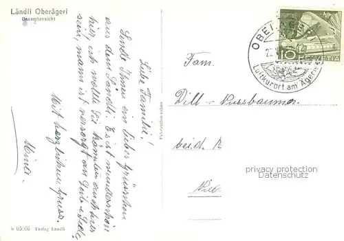 AK / Ansichtskarte Oberaegeri_Ober Aegeri_ZG Laendli Fliegeraufnahme 