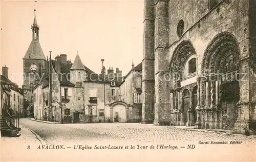 AK / Ansichtskarte Avallon_89 Eglise Saint Lazare et la Tour de l Horloge 