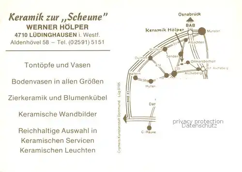 AK / Ansichtskarte Luedinghausen Keramik zur Scheune Luedinghausen