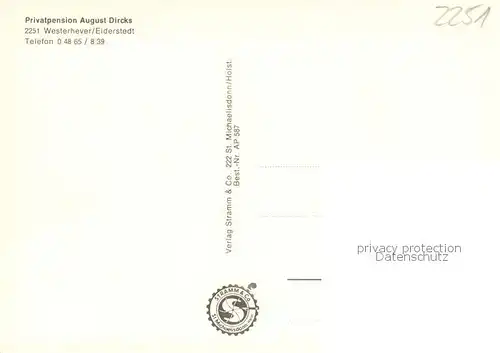 AK / Ansichtskarte Westerhever Pension August Dircks Westerhever