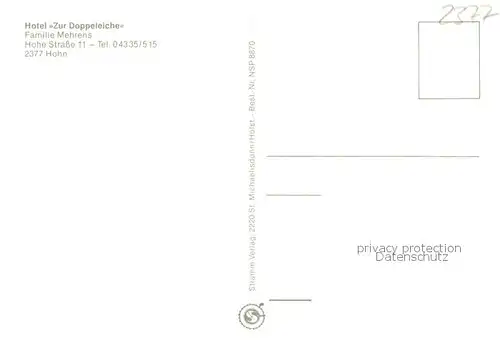 AK / Ansichtskarte Hohn_Holstein Hotel Zur Doppeleiche Hohn_Holstein