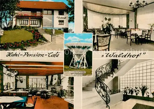 AK / Ansichtskarte Bad_Muenstereifel Reiter Hotel Pension Waldhof Cafe Gastraeume Treppenaufgang Bad_Muenstereifel