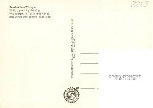 AK / Ansichtskarte Toenning_Nordseebad Pension Zum Wikinger Toenning_Nordseebad