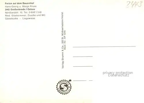 AK / Ansichtskarte Grossenbrode_Ostseebad Ferienauf dem Bauernhof Kruse Grossenbrode_Ostseebad