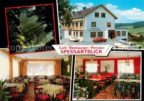 AK / Ansichtskarte Eidengesaess Cafe Restaurant Spessartblick Gastraeume Eidengesaess