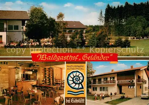 AK / Ansichtskarte Eichstaett_Oberbayern Waldgasthof Gelaender Gaststube Terrasse Eichstaett_Oberbayern