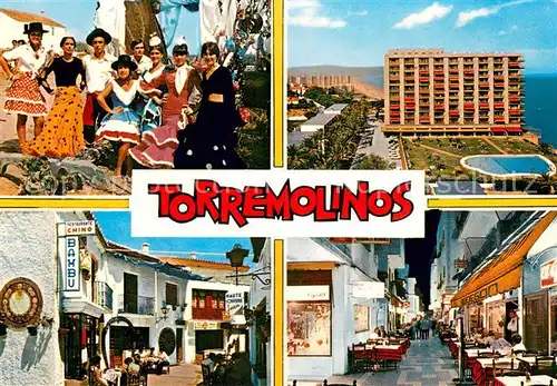 AK / Ansichtskarte Torremolinos_ES Folkloretruppe Hotel Ristorante Chino Bambu Strassencafes 