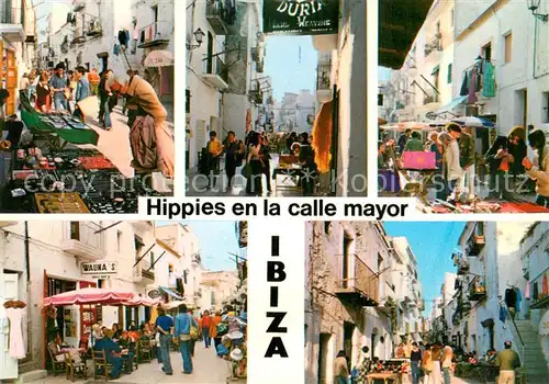 AK / Ansichtskarte Ibiza_Islas_Baleares Hippies en la calle Mayor  Ibiza_Islas_Baleares