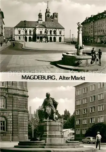 AK / Ansichtskarte Magdeburg Alter Markt Rathaus Eulenspiegelbrunnen Otto von Guericke Denkmal Magdeburg