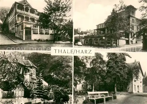 AK / Ansichtskarte Thale_Harz Kurheim Thale Haus Brunhilde Hotel Bodetal Haus Sonneneck Badehaus Hubertusbad Thale_Harz