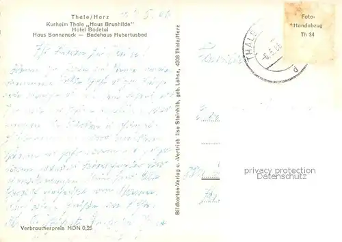AK / Ansichtskarte Thale_Harz Kurheim Thale Haus Brunhilde Hotel Bodetal Haus Sonneneck Badehaus Hubertusbad Thale_Harz