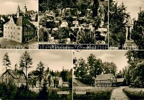 AK / Ansichtskarte Hohenstein Ernstthal Rathaus Versteinerte Baeume Bergemann Bethlehemstift Clausmuehle Hohenstein Ernstthal