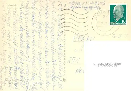 AK / Ansichtskarte Schwerin__Mecklenburg Neue Anlage am Pfaffenteich 