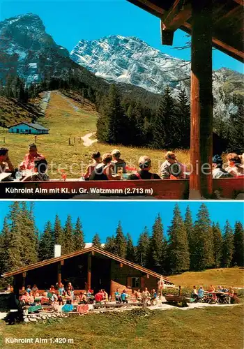 AK / Ansichtskarte Berchtesgaden Kuehroint Alm mit Kl und Gr Watzmann Terrasse Berchtesgaden