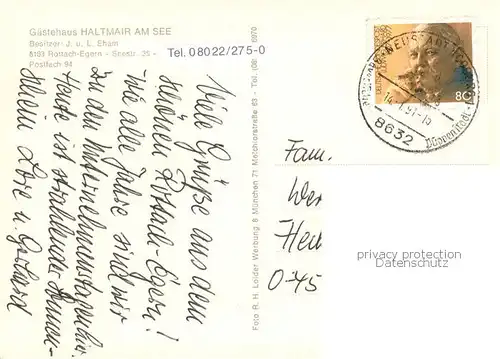 AK / Ansichtskarte Rottach Egern_Tegernsee Gaestehaus Haltmair am See Panorama 