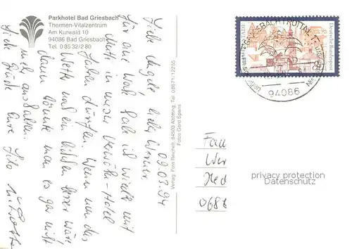 AK / Ansichtskarte Bad_Griesbach_Rottal Parkhotel Bad Griesbach Foyer Freibad Therme Bad_Griesbach_Rottal