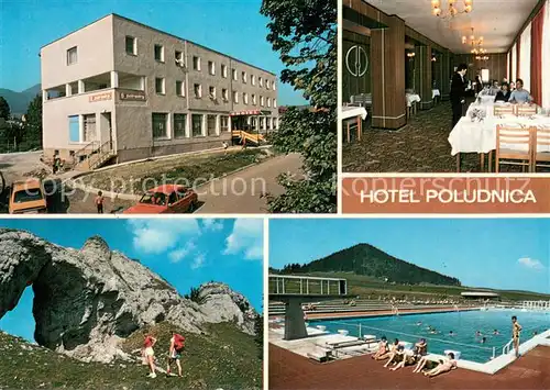 AK / Ansichtskarte Liptovsky_Jan Hotel Poludnica Interier hotela Ohniste v Janskej doline Kupalisko v Liptovskom Jane 